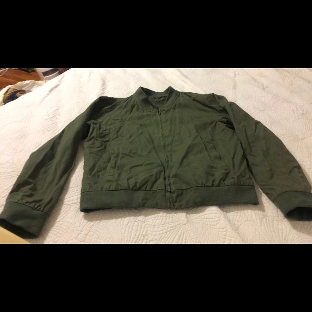 Green Khaki Zip Up